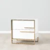 Majestic High Gloss Nightstand - White - Image 2