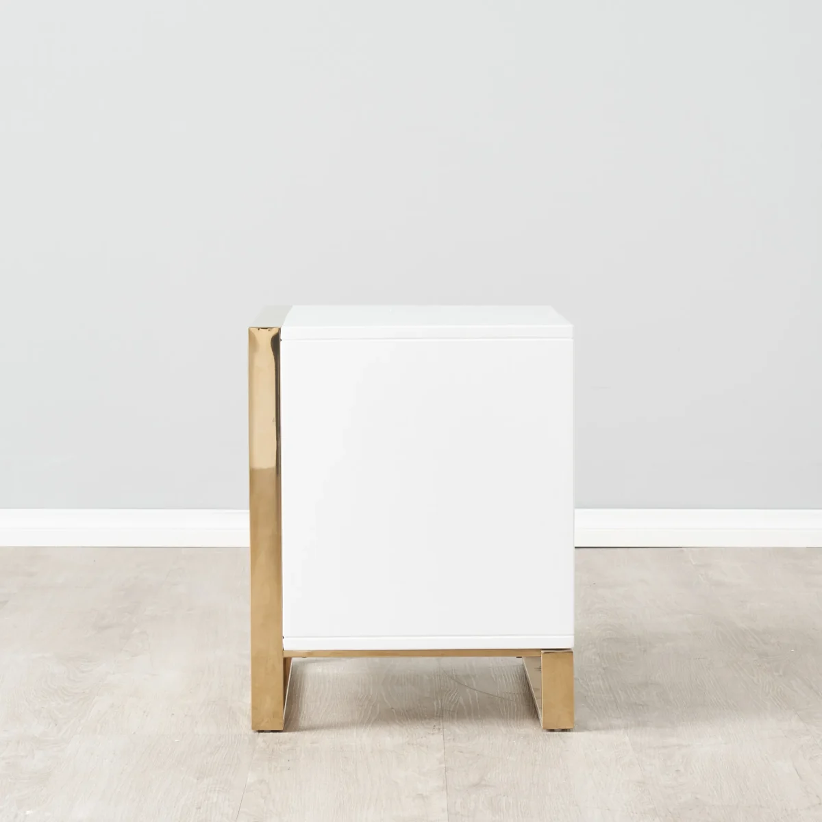Majestic High Gloss Nightstand - White - Image 3