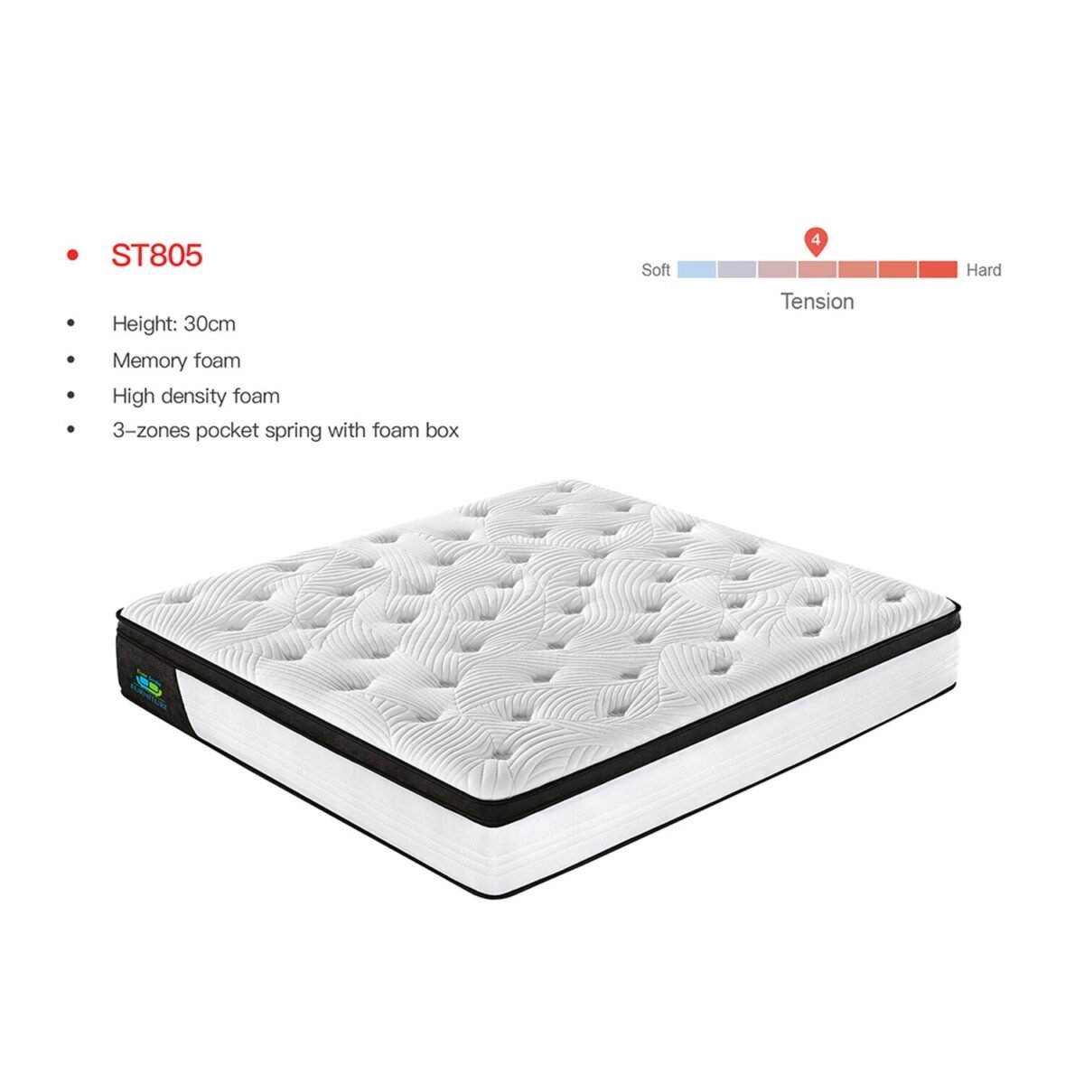 King Soft Memory Foam Mattress – 4 Medium Tension - Image 2