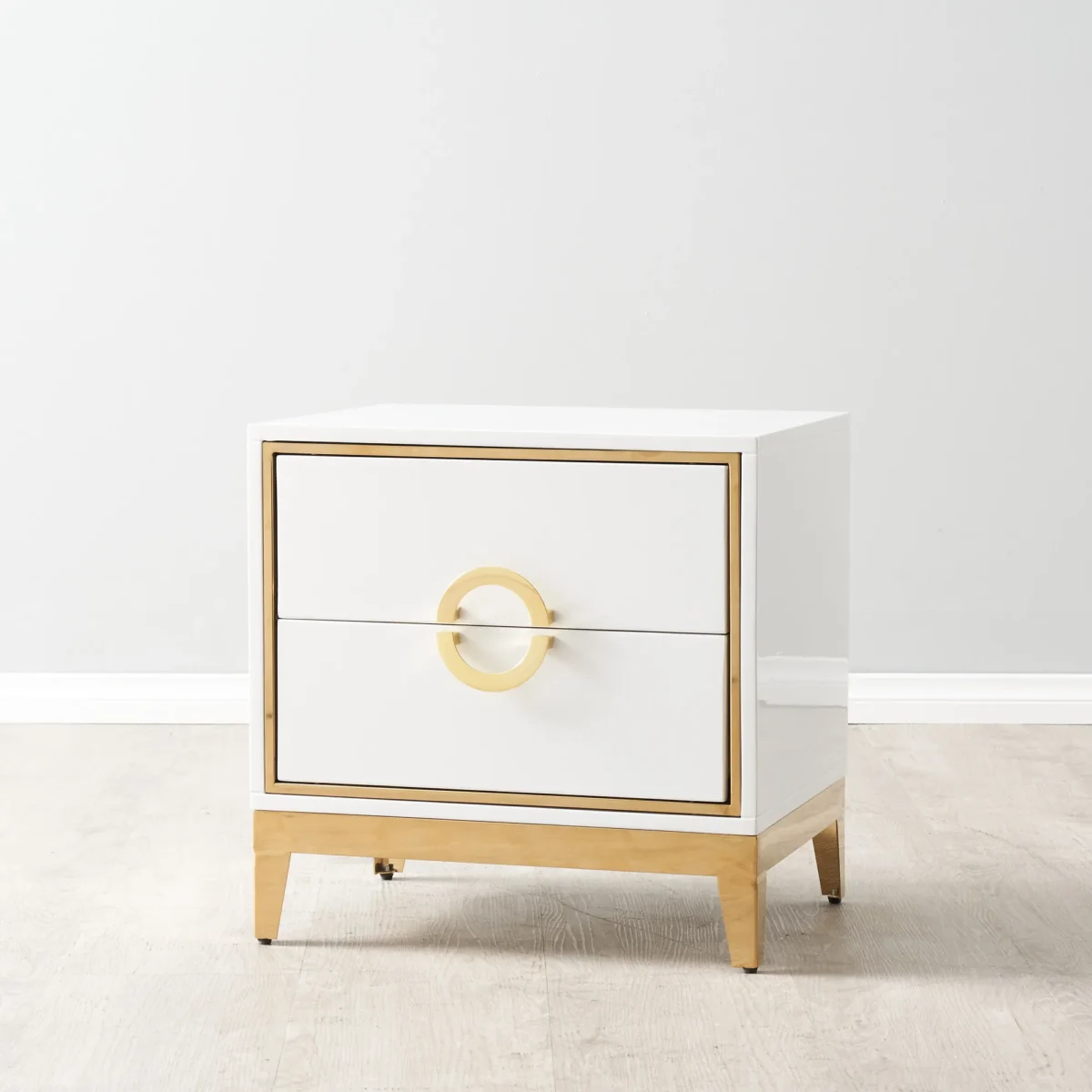 Circula High Gloss Nightstand - White - Image 2