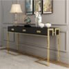 Hermosa Tempered Glass Console Table - Black - Image 2