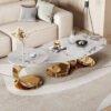 Aura Marble Nesting Coffee Table Set - Gold