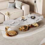 Aura Marble Nesting Coffee Table Set - Gold