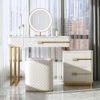 La Parisienne 4 Piece Marble Top Leather Vanity Set - Image 9