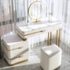 La Parisienne 4 Piece Marble Top Leather Vanity Set - Image 2