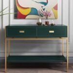 Emerald Elegance Console Table