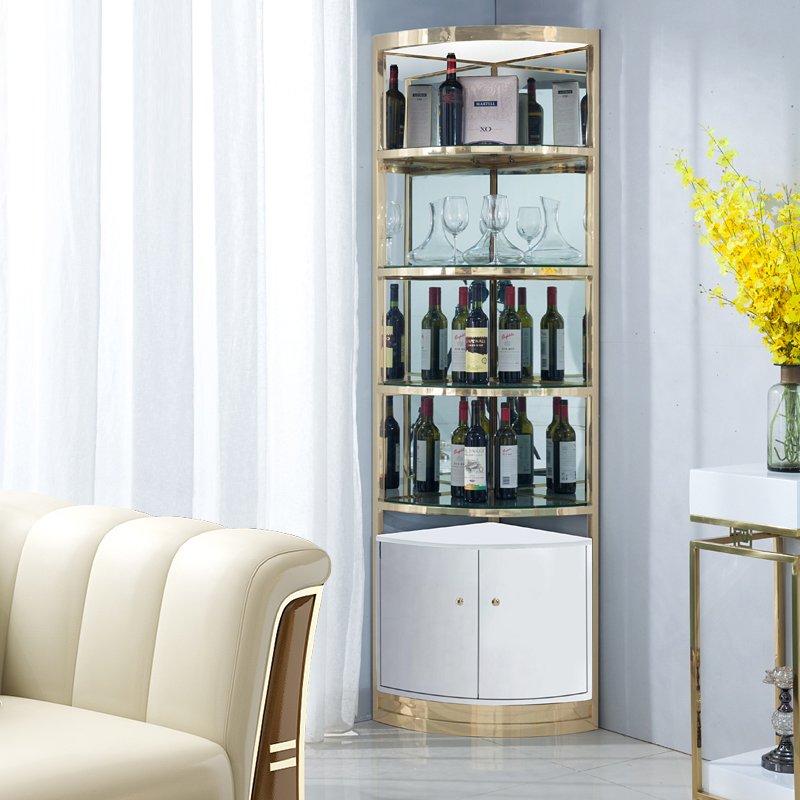 Corner Wine Cabinet White front