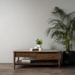1M BREDA Marble Top Walnut Coffee Table