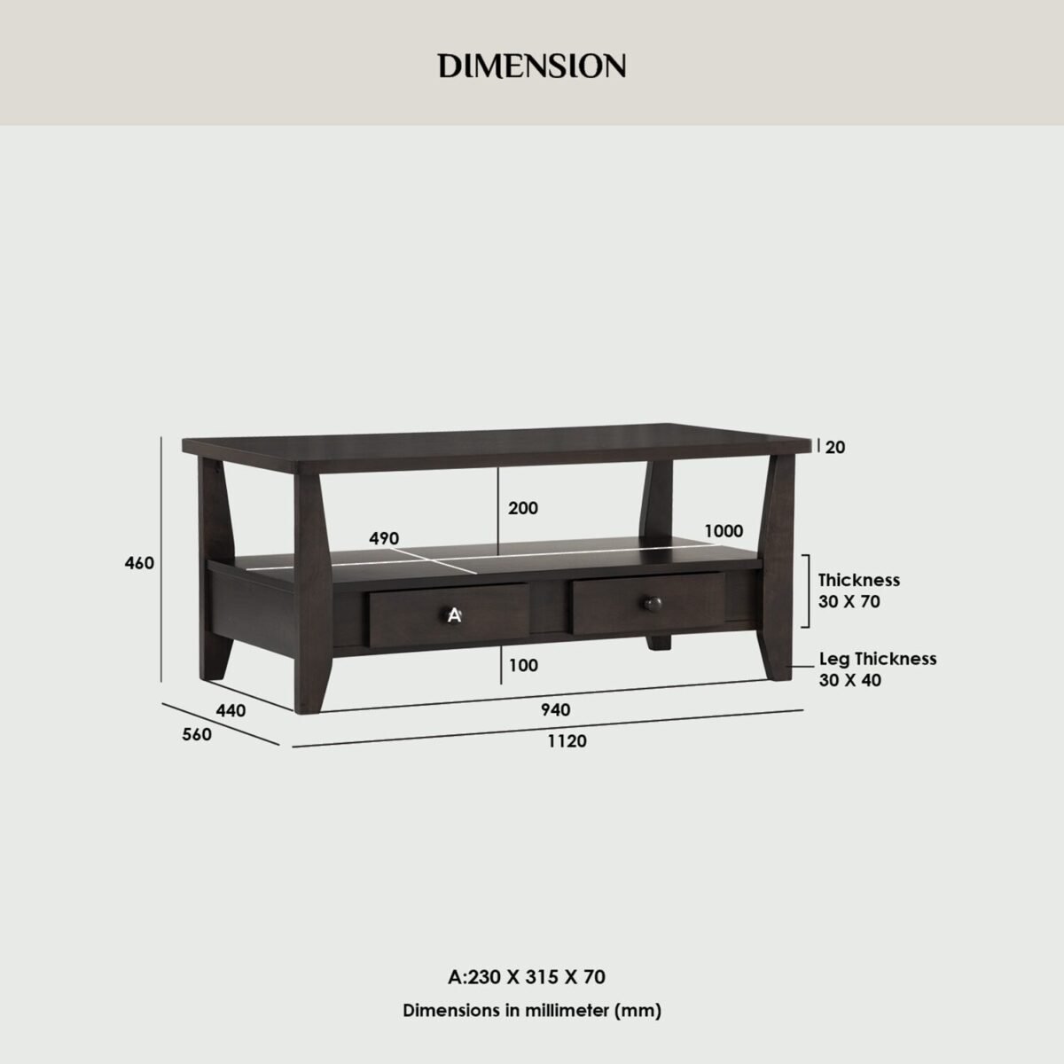1.1M GASTON Coffee Table - Image 5