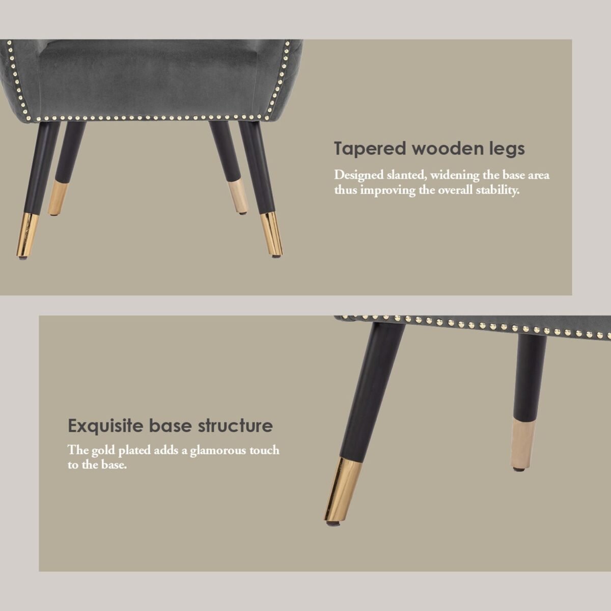 DENIZ Velvet Lounge Chair - Image 5