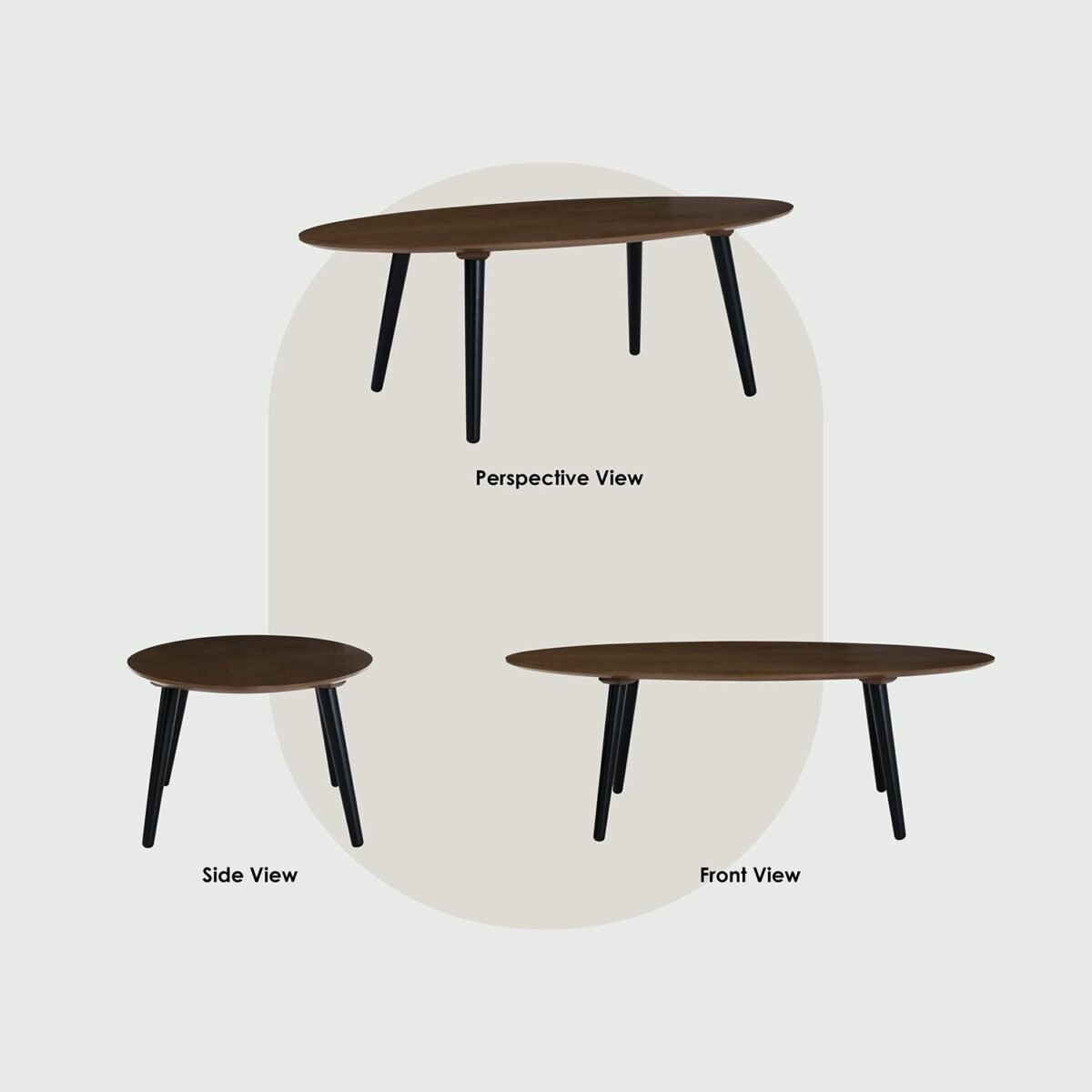 ASH VENEER OVAL COFFEE TABLE - Image 5