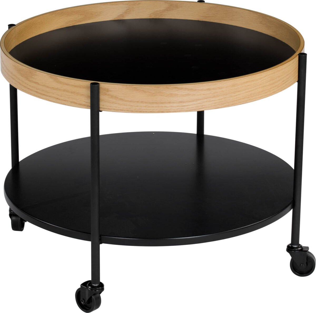 OAK VENEER ROUND COFFEE TABLE - Image 2