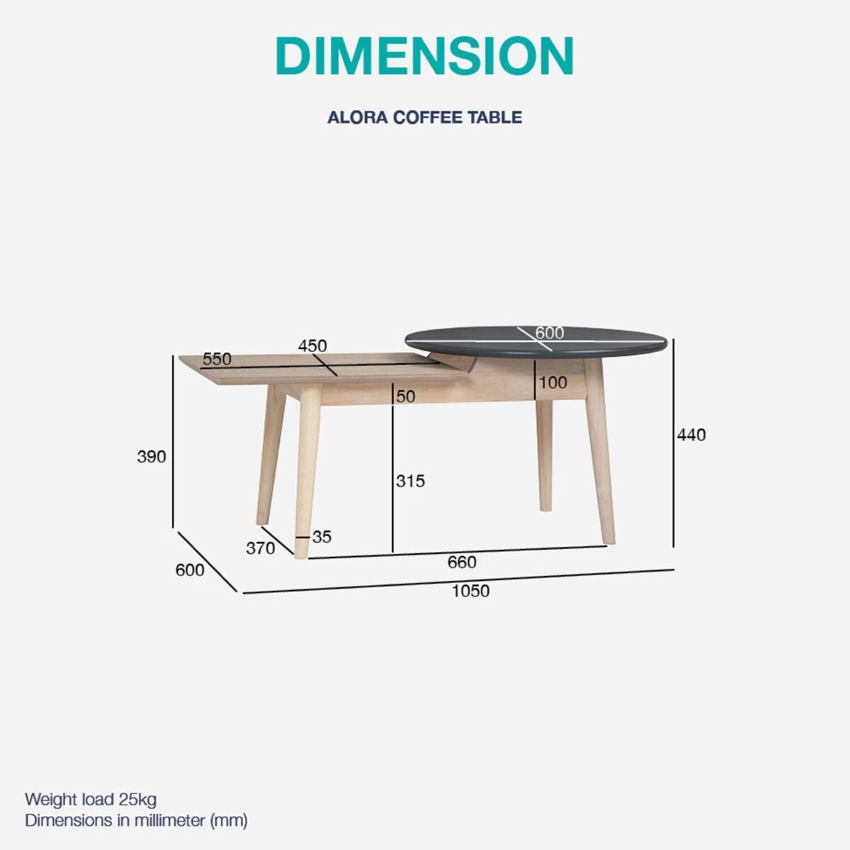 1M ALORA Coffee Table - Image 7
