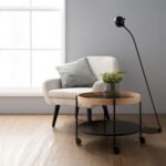 OAK VENEER ROUND COFFEE TABLE