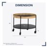 OAK VENEER ROUND COFFEE TABLE - Image 6