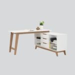 White Office Desk with Drawers