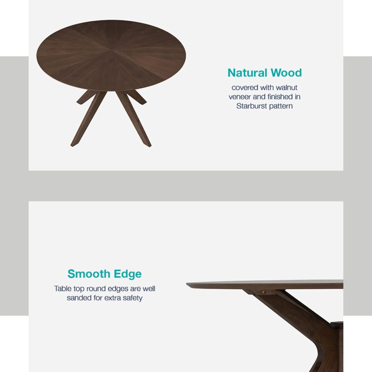 Conan Walnut Oval Dining Table - Image 3