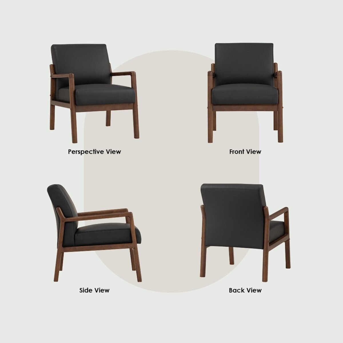 MENDO Upholstered Leather 1 Seater Sofa - Image 3