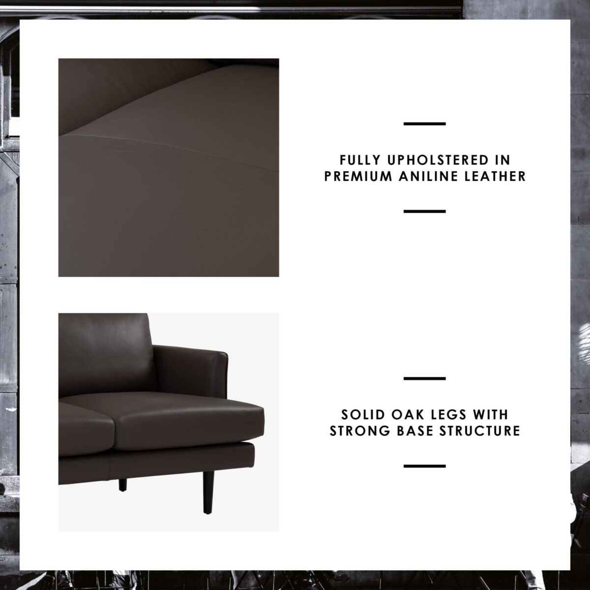 DEXTER 3 Seater Sofa - Black - Image 3