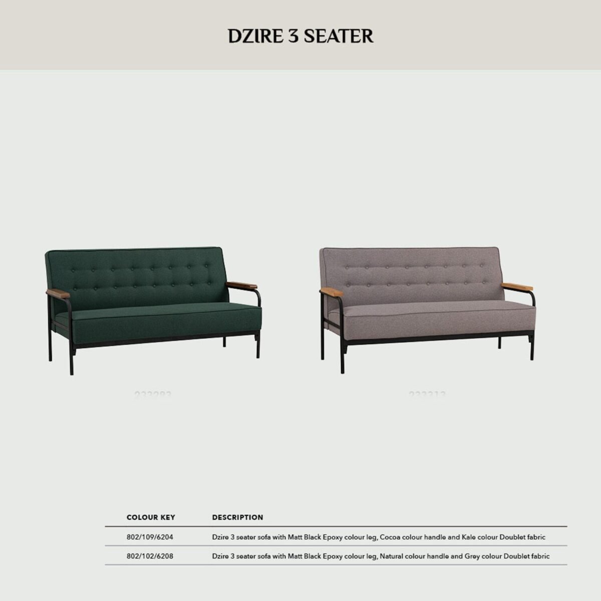 DZIRE Emerald Three Seater Sofa - Image 4