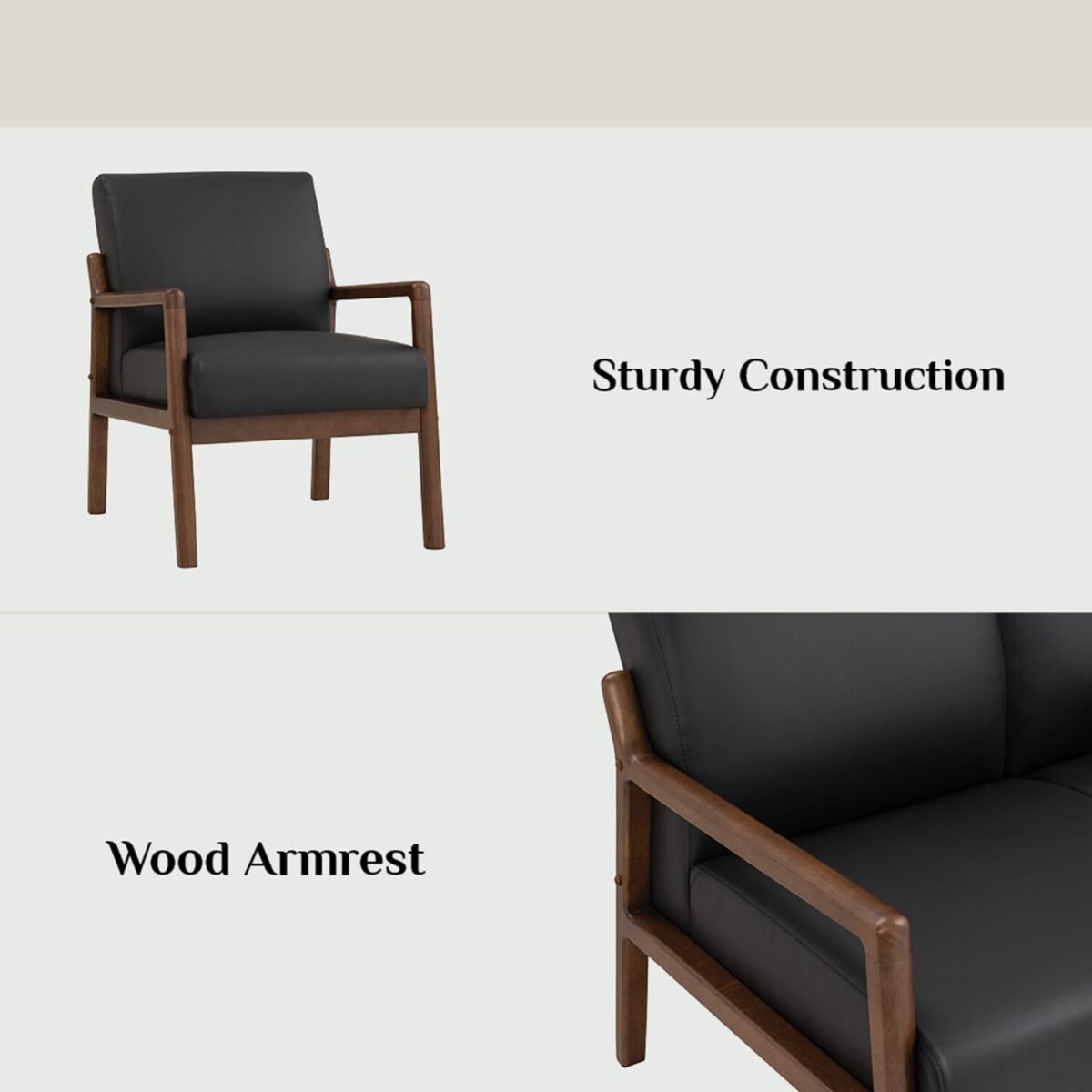 MENDO Upholstered Leather 2 Seater Sofa - Image 4