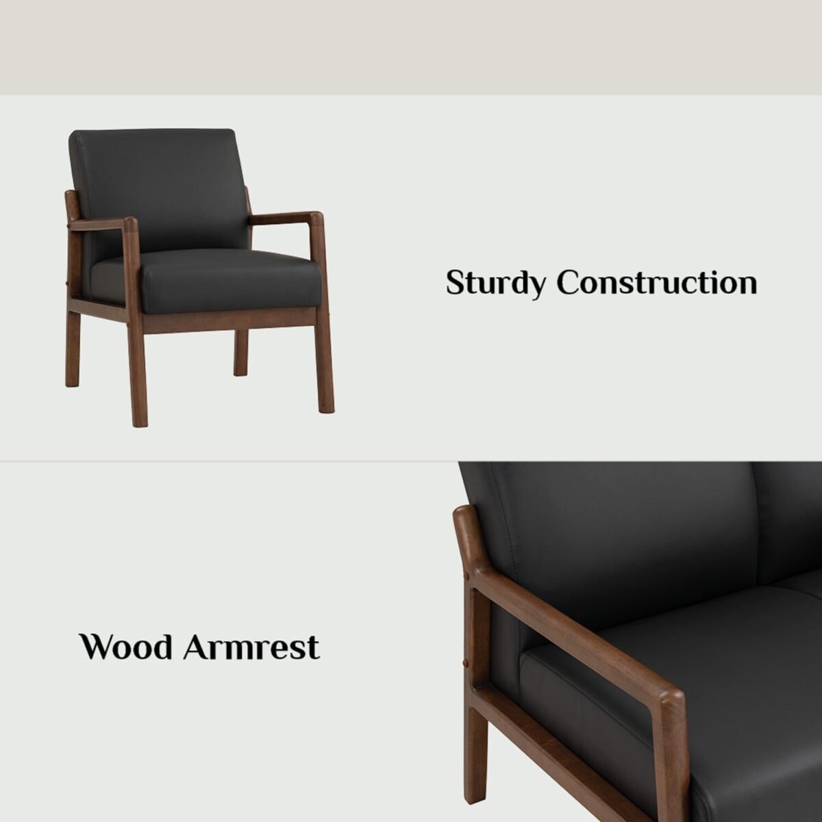 MENDO Upholstered Leather 3 Seater Sofa - Image 4