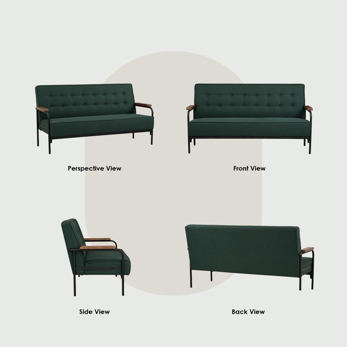 DZIRE Emerald Three Seater Sofa - Image 5