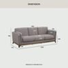 CENI 3 Seater Upholstered Sofa - Image 5