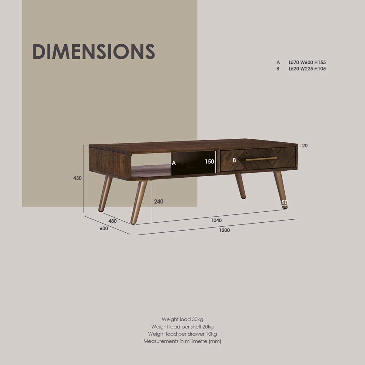1.2M SIVAN Coffee Table - Image 6
