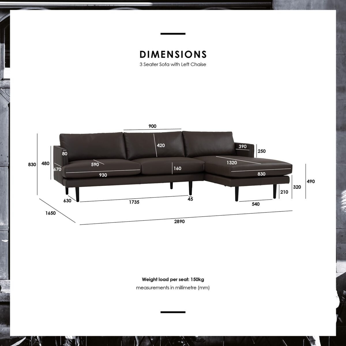 DEXTER L Shaped Sofa - Brownie - Image 6