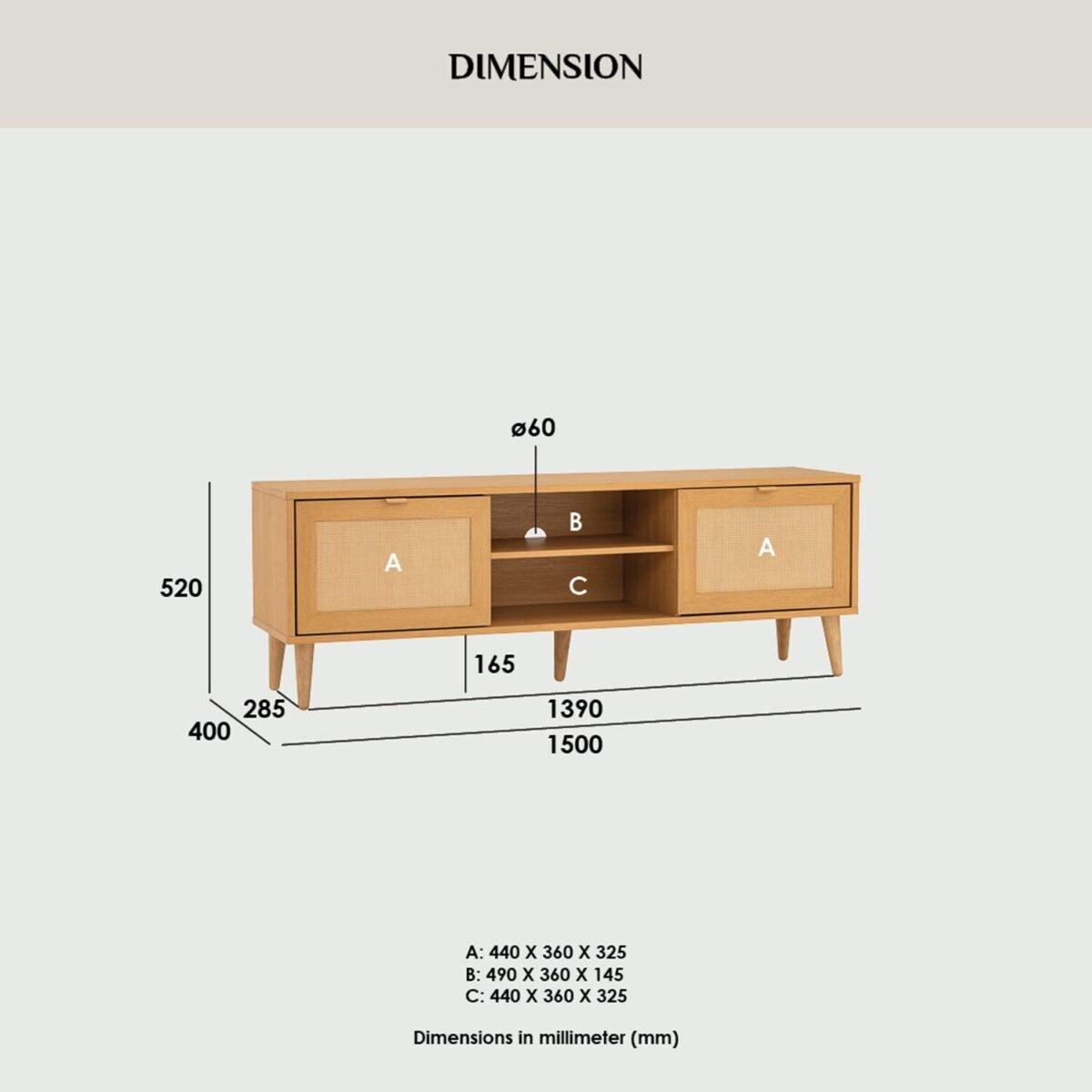 1.5M DUDLEY TV Cabinet - Image 7