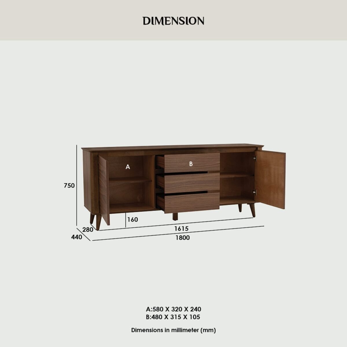 1.8M DOVER Sideboard - Image 7