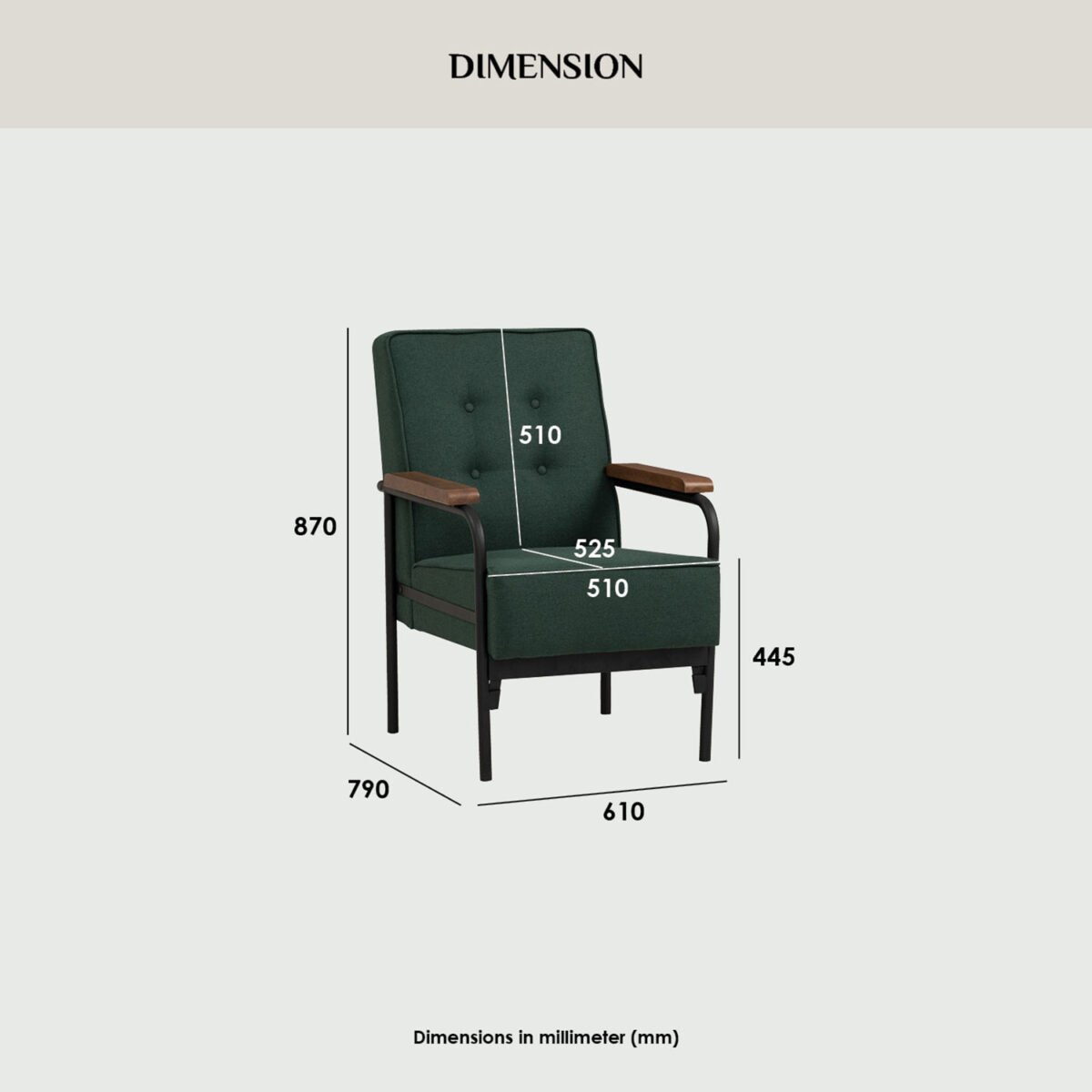DZIRE Emerald One Seater Sofa - Image 8