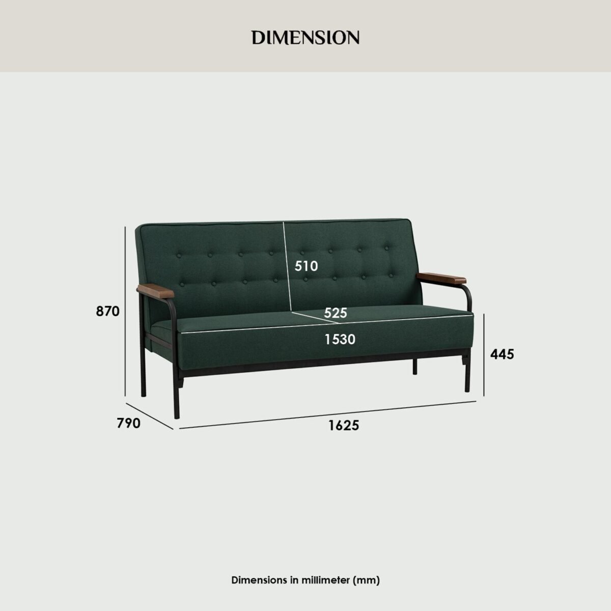 DZIRE Emerald Three Seater Sofa - Image 8