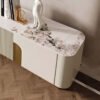 2M Goddess White Gold Marble Sintered Stone TV Stand - Image 3