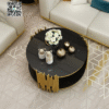 Throne Black Gold Tempered Glass Coffee Table - Image 6