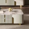 1.3M Goddess Solid Marble Stone Coffee Table - Image 4