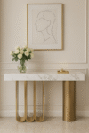 Roulette Marble Console Table - White