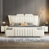 Milan Upholstered Leather King Size Bedframe