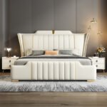 Milan Upholstered Leather King Size Bedframe