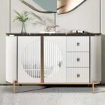 1.5M Circula Solid Marble Top Sideboard