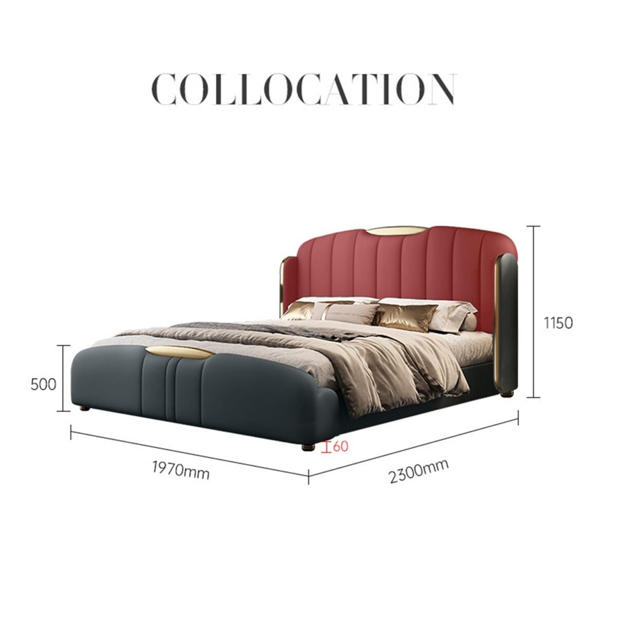 Emperor King Size 4 Piece Bedroom Suite Set Gas Lifting - Image 6