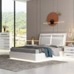 Moonstone Queen Bedframe with LED and Storage