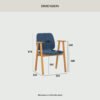 MISSIE Arm Dining Chair - Image 3