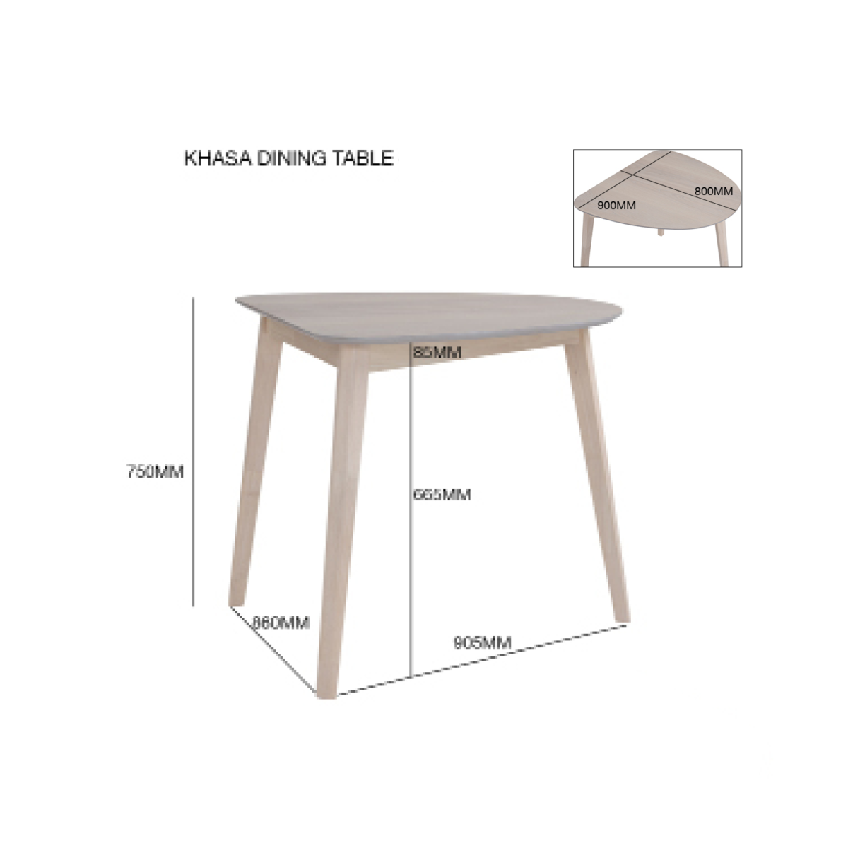 KHASA Dining Table - Cocoa - Image 5