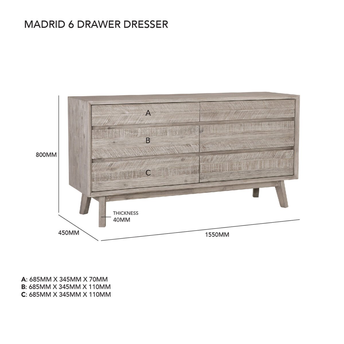 1.55M MADRID Dresser - Image 5