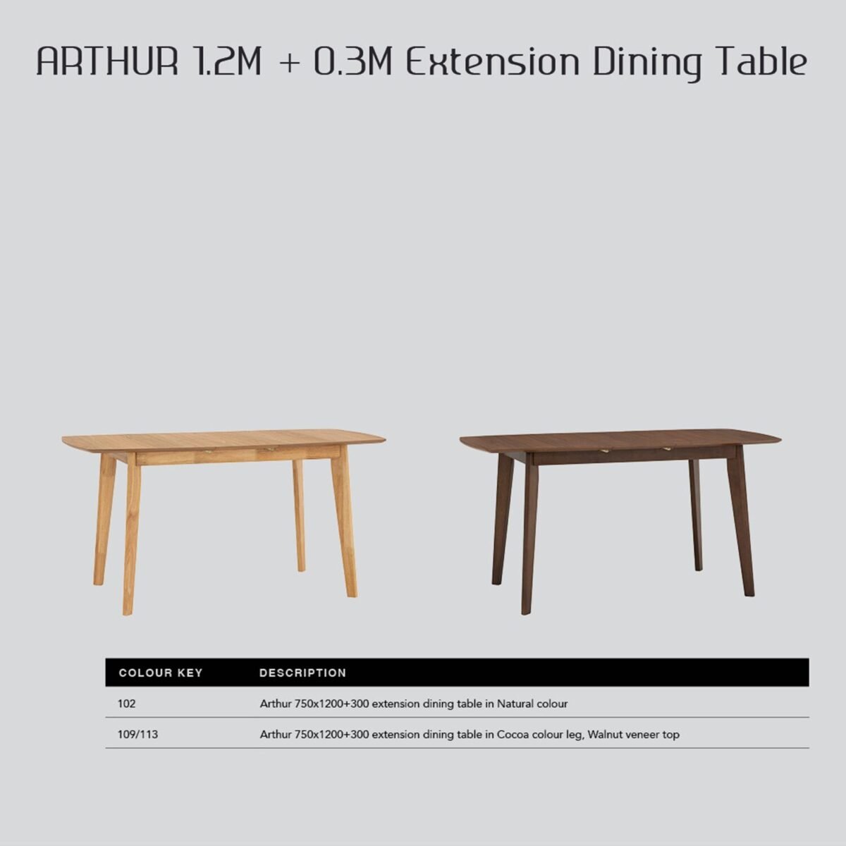 1.5M ARTHUR Walnut Extendable Dining Table - Image 3