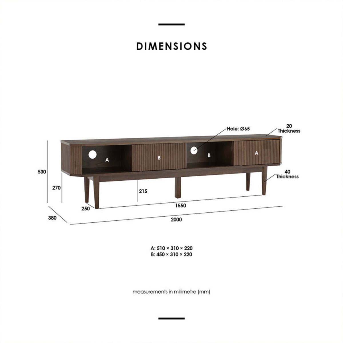 2M LUDLOW TV Cabinet - Image 4