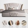 Imperial Upholstered Leather King Bedframe Gas Lifting - Image 5