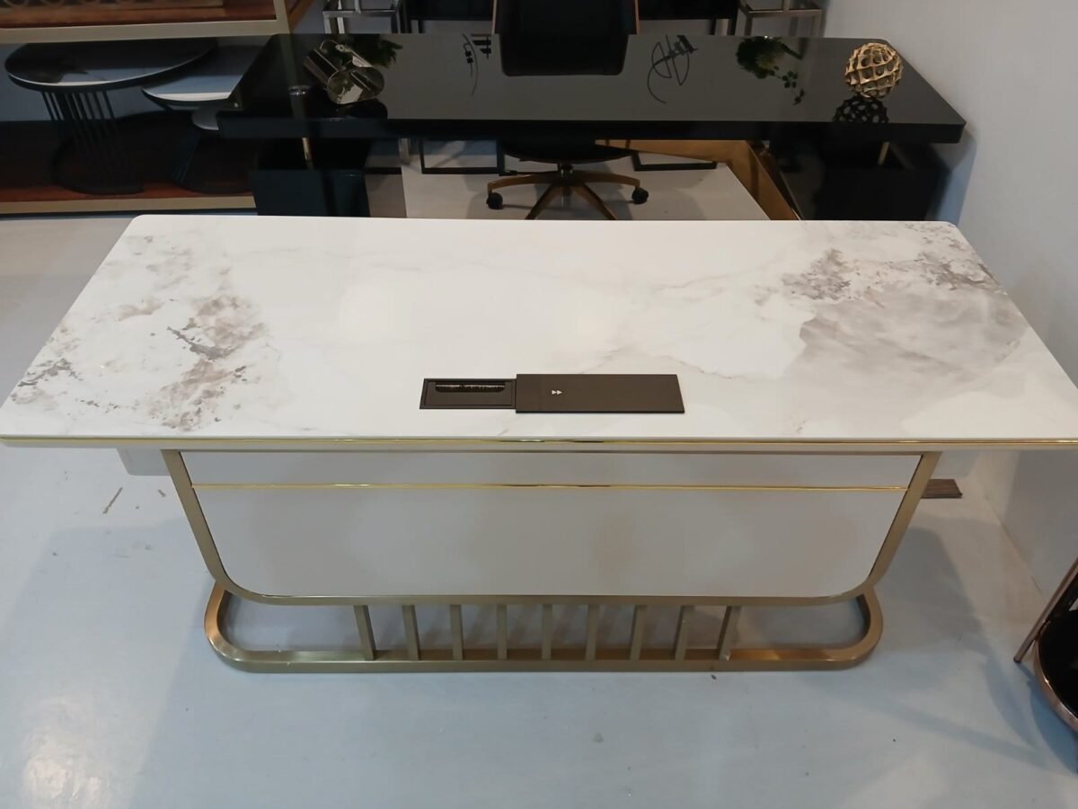 1.8M Roseanne Marble Office Desk - Image 4
